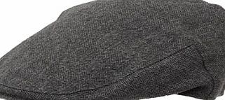 Bhs Mens Herringbone Check Flat Cap, Grey. BR63H52BGRY