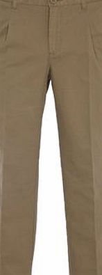 Bhs Mens Khaki Pleat Front Chinos, Green BR58B01HKHK