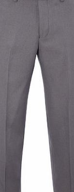 Bhs Mens Light Grey Herringbone Regular Fit