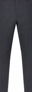 Bhs Mens Plain Navy Regular Fit Flat Front Sharkskin