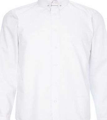 Mens White Twill Collar Bar Shirt, White