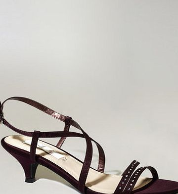 Bhs Merlot Satin Strippy Bridesmaid Shoes, merlot