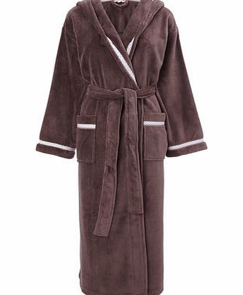 Bhs Mocha Hooded Ribbon Trim Robe, mocha 728261071