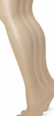 Bhs Natural Tan 3 Pairs of 20 Denier Gloss Tights,