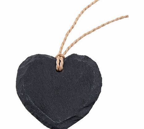 Bhs Naturals slate set of 4 heart shaped name tags,