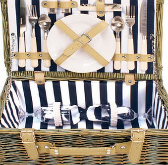 Bhs Nautical Stripe 2 Person Hamper, blue/white