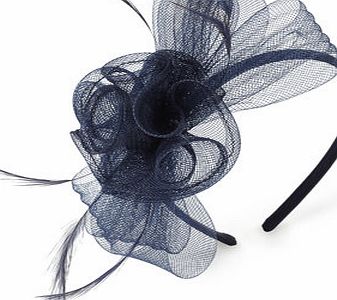 Bhs Navy Crin Rose Headband Fascinator, navy