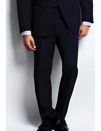 Bhs Navy Regular Fit Pindot Suit Trousers, Blue