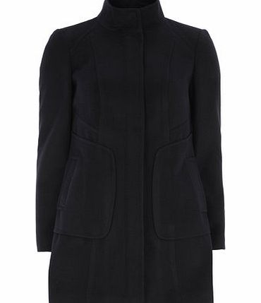 Bhs Navy Seamed Funnel Coat, blue 19129951483