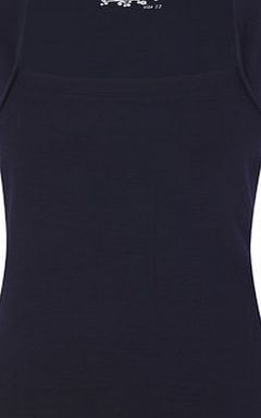 Bhs Navy Square Neck Vest, navy 2424000249