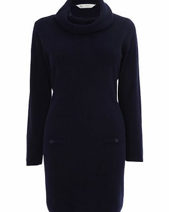 Bhs Navy Supersoft Cowl Neck Dress, navy 587290249