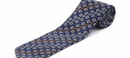 Navy with Floral Design Tie, Blue BR66D02GNVY