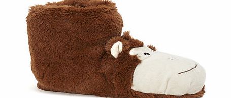 Novelty Monkey Slippers, Brown BR62N06FBRN