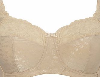 Bhs Nude Non-Wired Jacquard and Lace Total Support