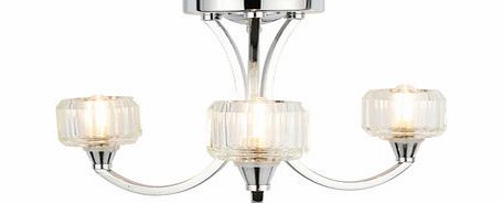 Bhs Octans 3 Light Flush Ceiling Light, clear