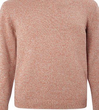 Bhs Orange Cotton Twist Crew Neck Jumper, Orange