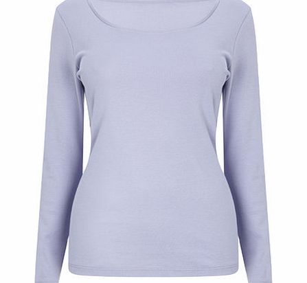 Bhs Orchid Purple Long Sleeve Scoop Neck Top, orchid