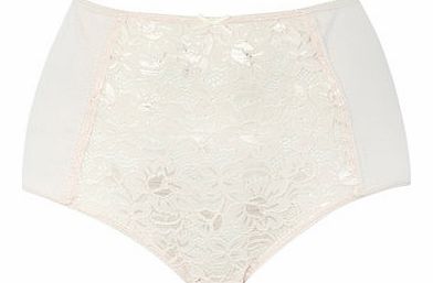 Bhs Pale Pink Floral Lace Full Brief, pale pink