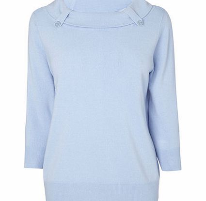 Bhs Pastel blue Supersoft Bardot Jumper, pastel blue