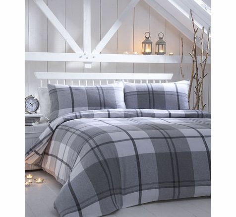 Bhs Patterson Grey Brushed Cotton Bedding Set, grey