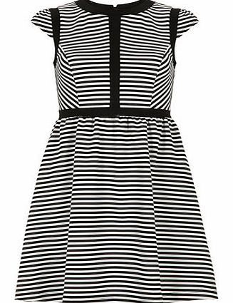 Petite stripe ottoman dress, black 19116218513