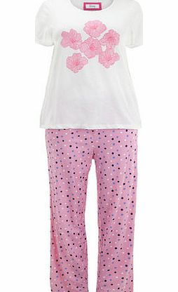 Bhs Pink Floral Pyjama Set, pink 12613820528