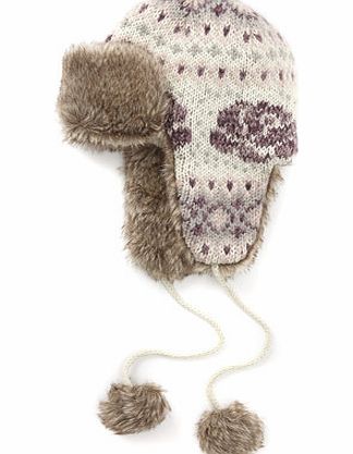 Bhs Pink Rose Fairisle Trapper Hat, pink 6609720528