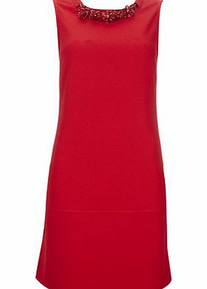 Bhs Red 3D Necklace Crepe Dress, red 12032603874