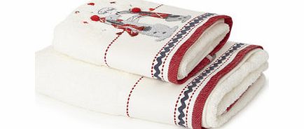 Red Christmas dog applique towel range, red