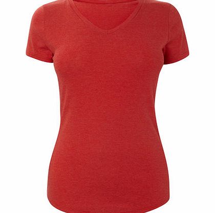 Scarlet Short Sleeve V Neck, scarlet 2422538346