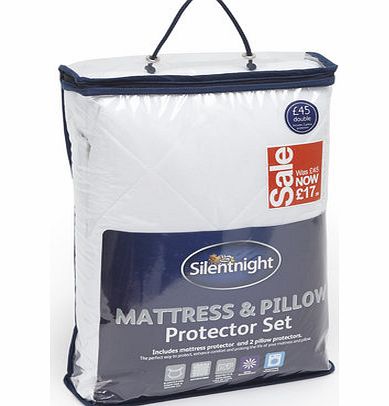 Bhs Silentnight mattress and pillow protector set,