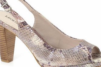 Bhs Snake Heel Detail Platform Sling Back Shoe,