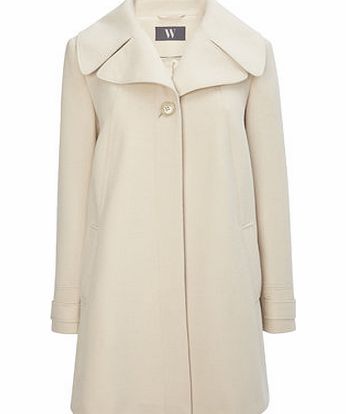 Bhs Stone Collar Swing Coat, stone 8317552730