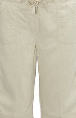 Bhs Stone Linen Blend Knee Shorts, New Stone