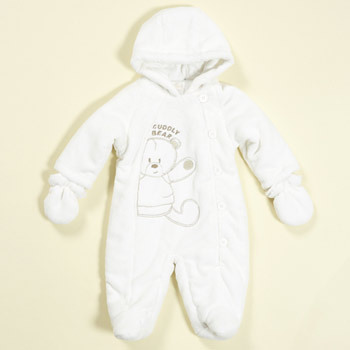 bhs Super soft embroidered bear pramsuit