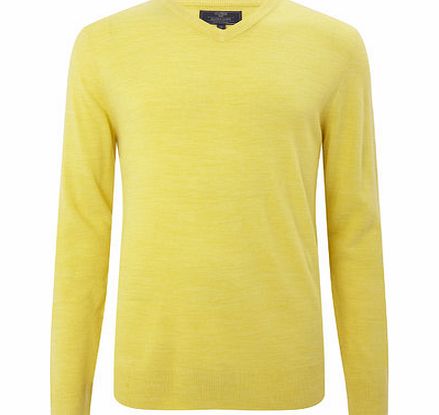 Bhs Supersoft Yellow V Neck Jumper, Yellow BR53A16GYLW