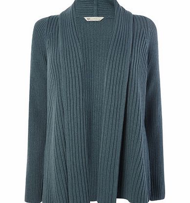 Bhs Teal Rib Edge to Edge Cardigan, teal 587390042