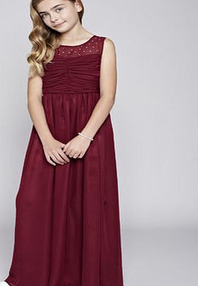 Bhs Teen Merlot Illusion Bridesmaid Dress, merlot