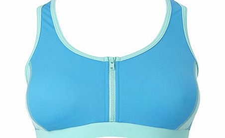 Bhs Turquoise Zip Sports Bikini Top, Turquoise