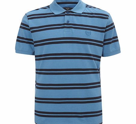 Bhs Twin Stripe Pique Polo Shirt, Blue BR52P34GBLU