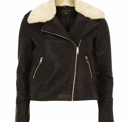 Ultimate Faux Leather Biker Jacket, black