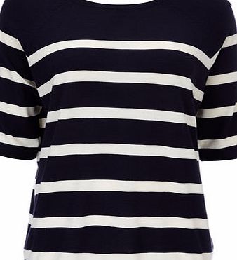 Bhs Wallis Navy Blue Stripe Jumper, navy 12023130249