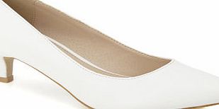 Bhs White Kitten Heel Court Shoe, white 2845440306