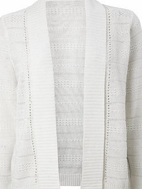 Bhs White Knit Shawl Collar Cardigan, white