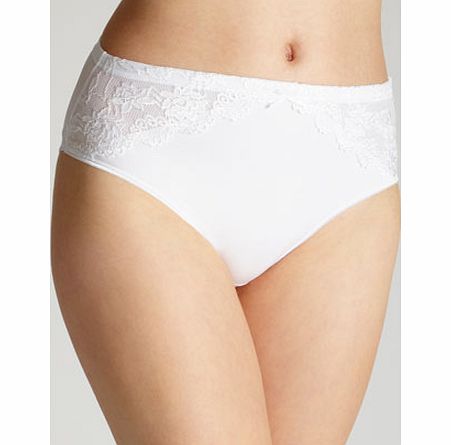 White Lace Shaping High Leg Brief, white