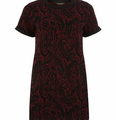 Bhs Wine Paisley Roll Shift Dress, red 19128263874