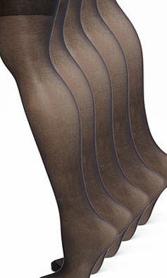 Bhs Womens Black 5 Pairs of 10 Denier Nylon Tights,