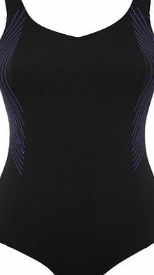 Bhs Womens Black And Purple Side Print Swirl Sport