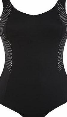 Bhs Womens Black And Silver Side Print Swirl Sport