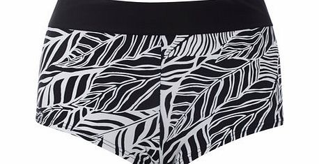 Bhs Womens Black and White Leaf Print Shorts,